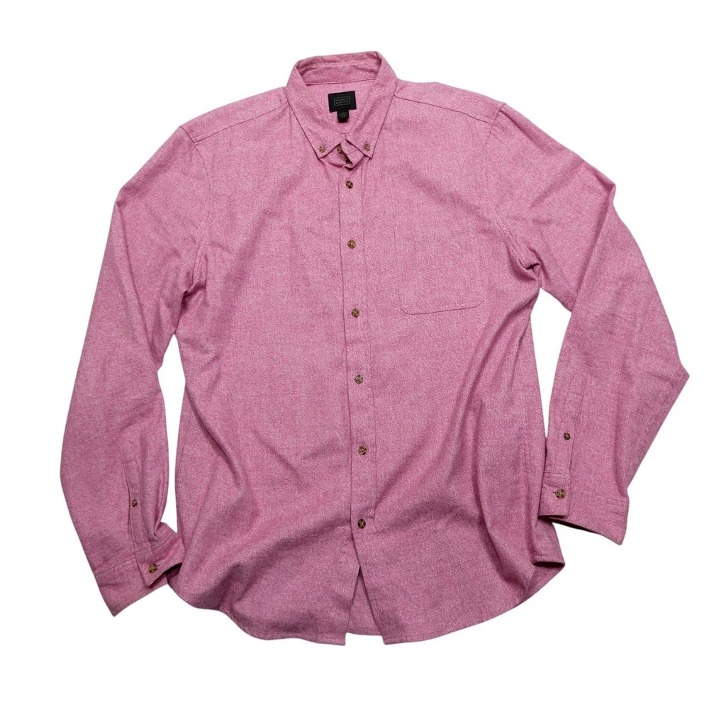 14th & Union Dress Shirt Mens Large Pink Gauze Cotton Button Down Long Sleeve - Picture 1 of 9